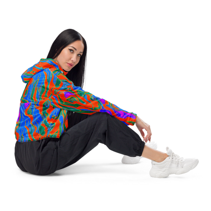 Women's Cropped Windbreaker - Childish Strokes