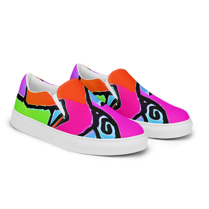 Women's Slip-On Canvas Shoes - Electric Mosaic