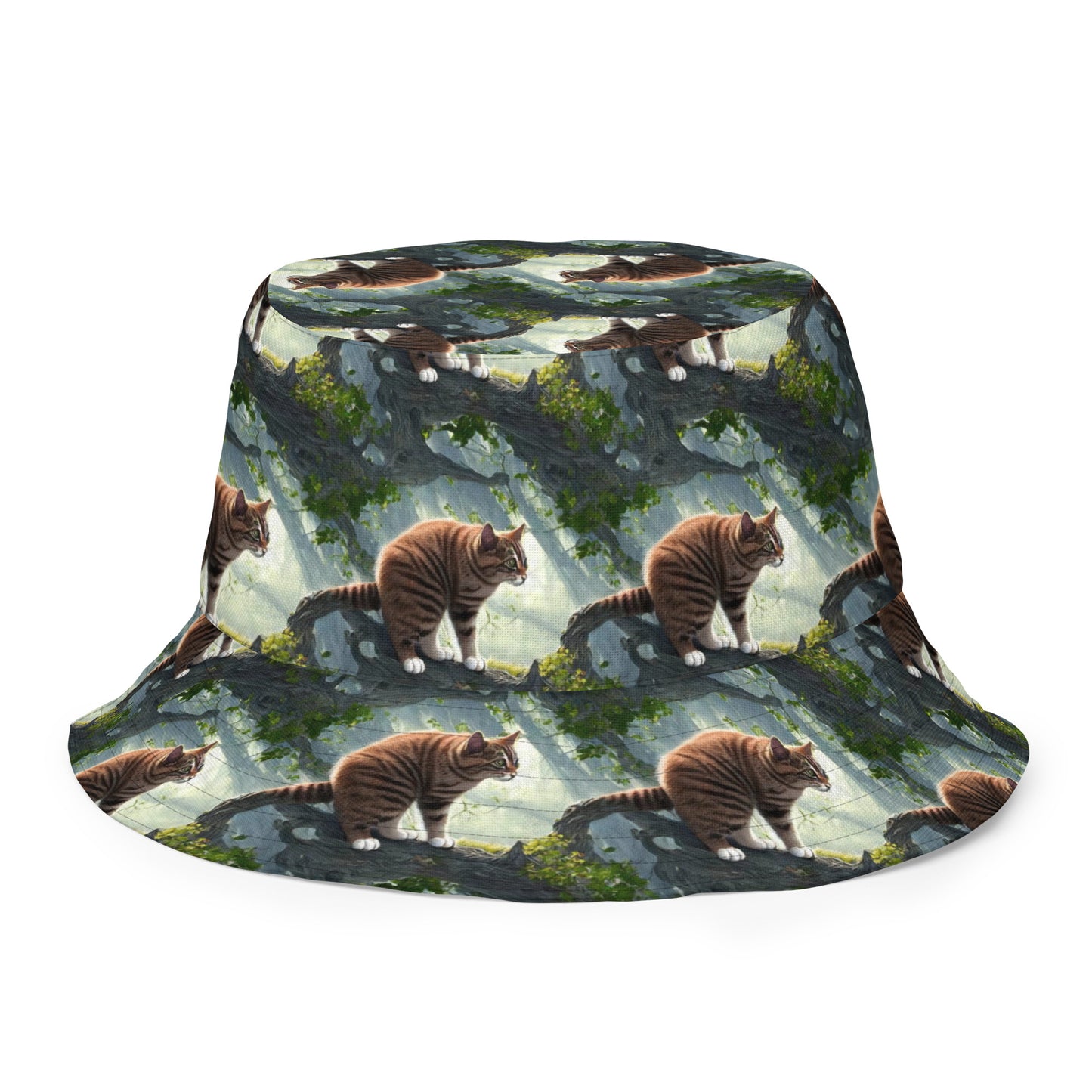 Reversible Bucket Hat - Whiskered Enigma