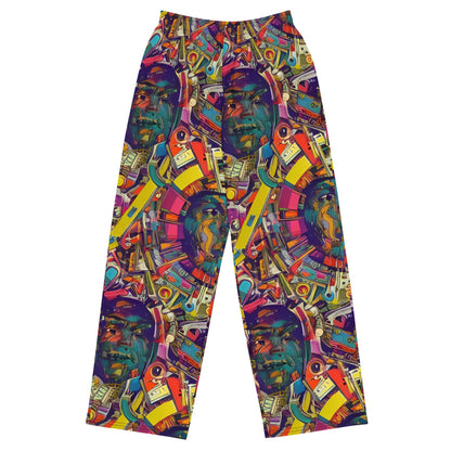 Wide-Leg Pants - Cosmic Collage