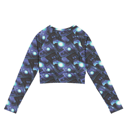 Long Sleeve Crop Top - Galactic Circuit