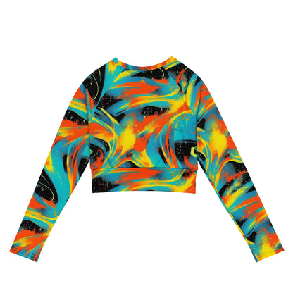 Long Sleeve Crop Top - Solar Swoosh