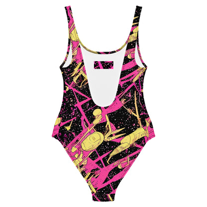 One-Piece Swimsuit - Galaxy Graffiti