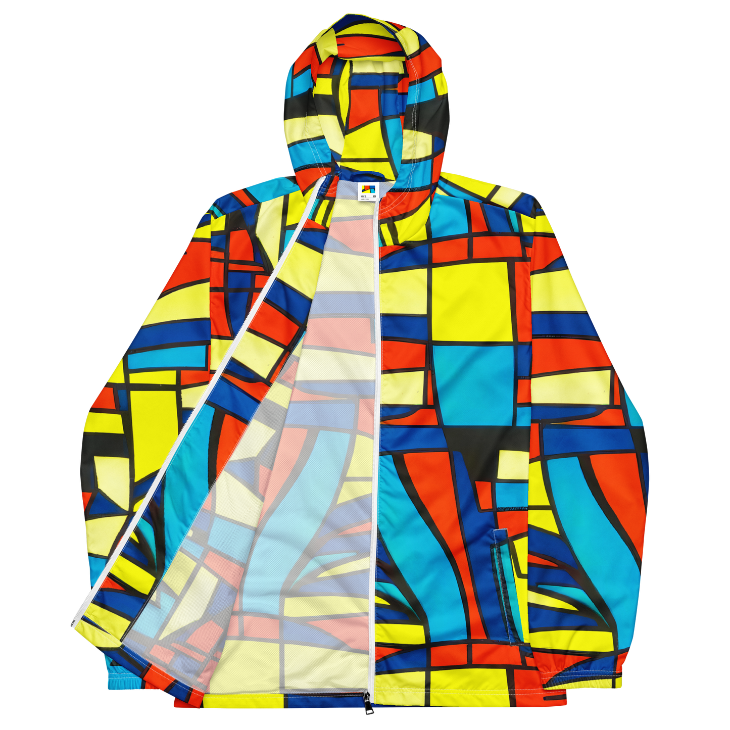 Men's Windbreaker - Neon Fractals