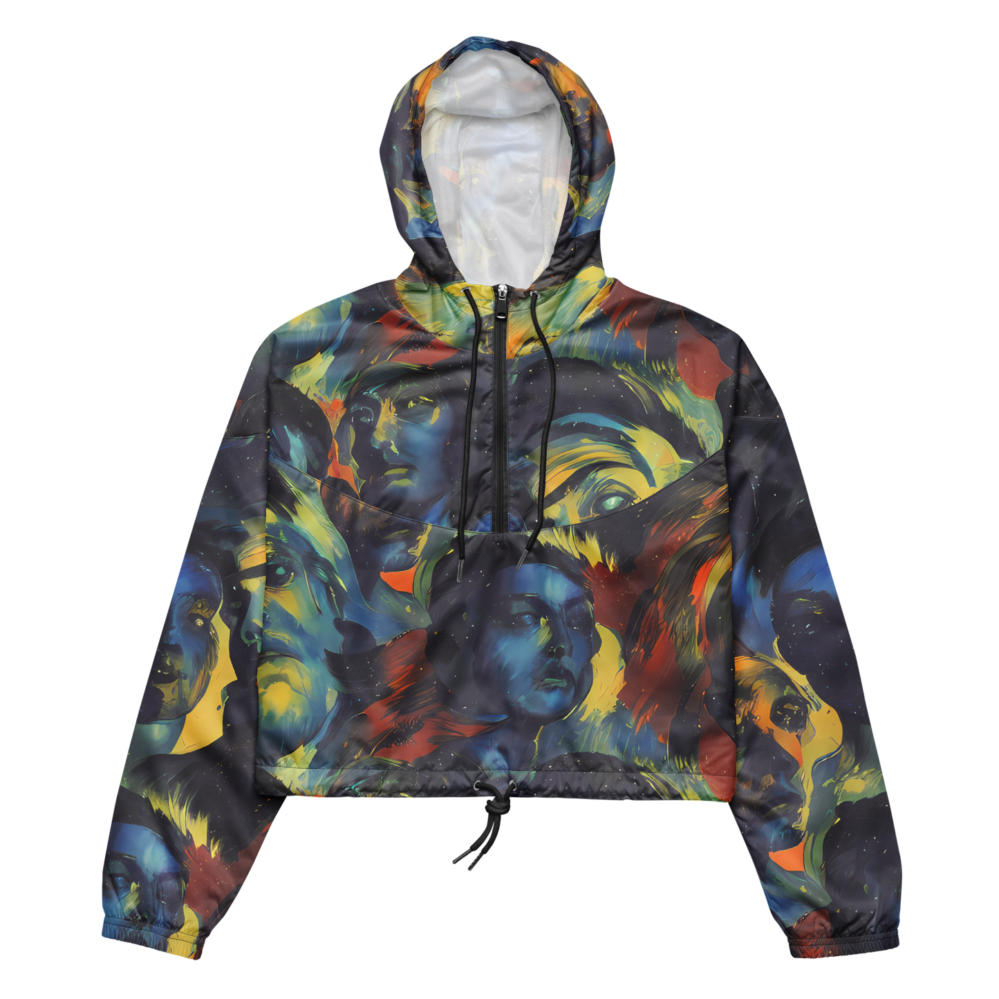 Women's Cropped Windbreaker - Vivid Visage