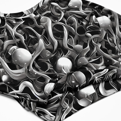 Long Sleeve Crop Top - Fluid Monochrome