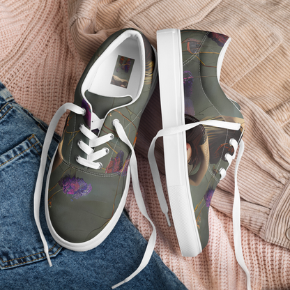 Men's Lace-Up Canvas Shoes - Ethereal Bloom