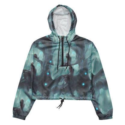 Women's Cropped Windbreaker - Liquid Serenity