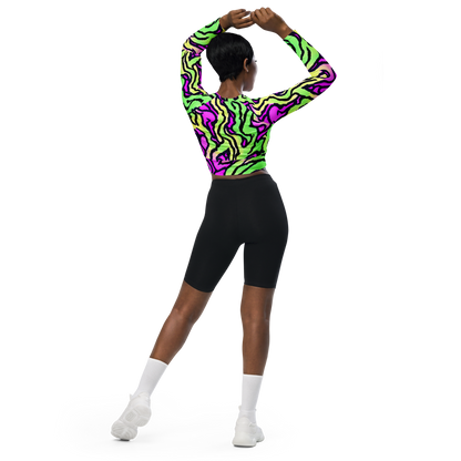 Long Sleeve Crop Top - Mintchine Maze