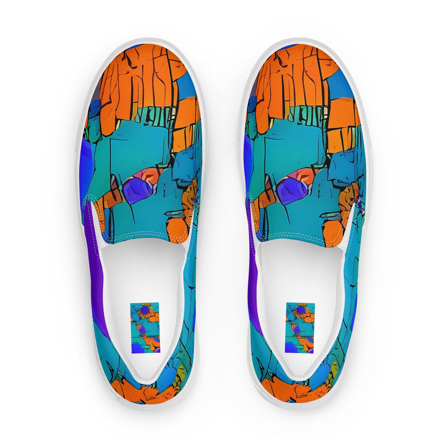 Women's Slip-On Canvas Shoes - Intergalactic Rhythms