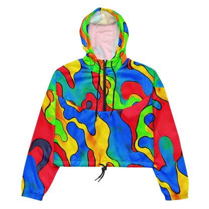 Women's Cropped Windbreaker - Splash of Joy