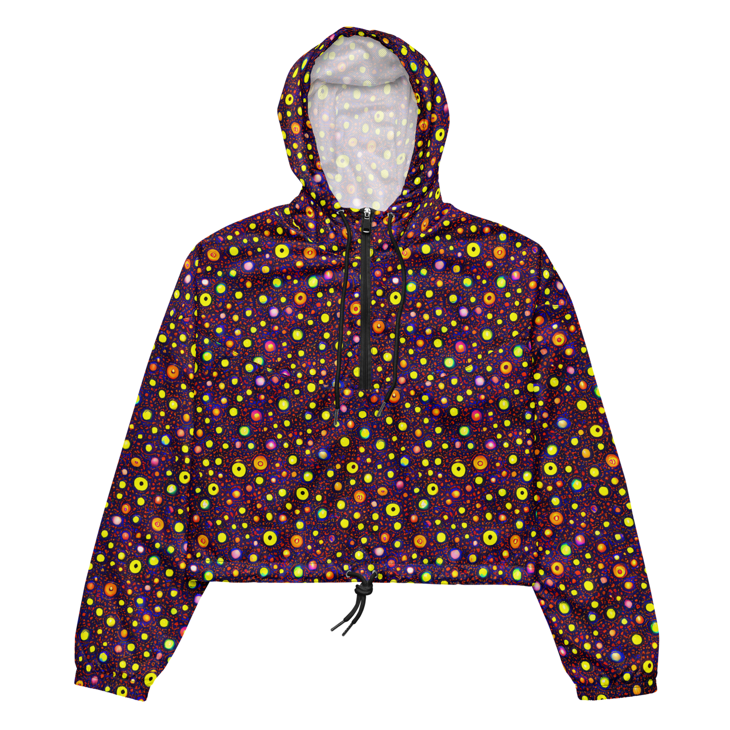 Women's Cropped Windbreaker - Cosmic Dotscape