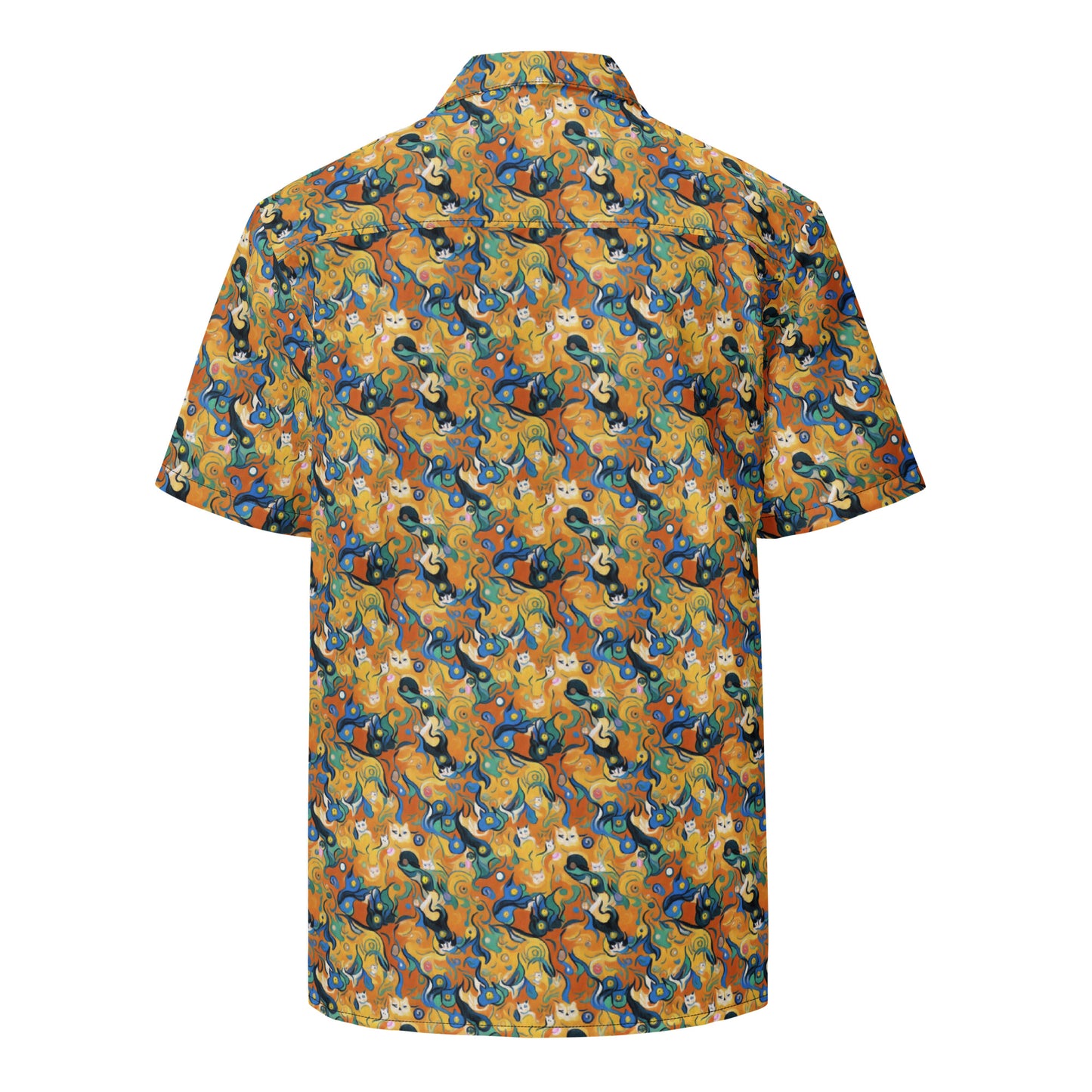 Button Shirt - Whimsical Feline Dance