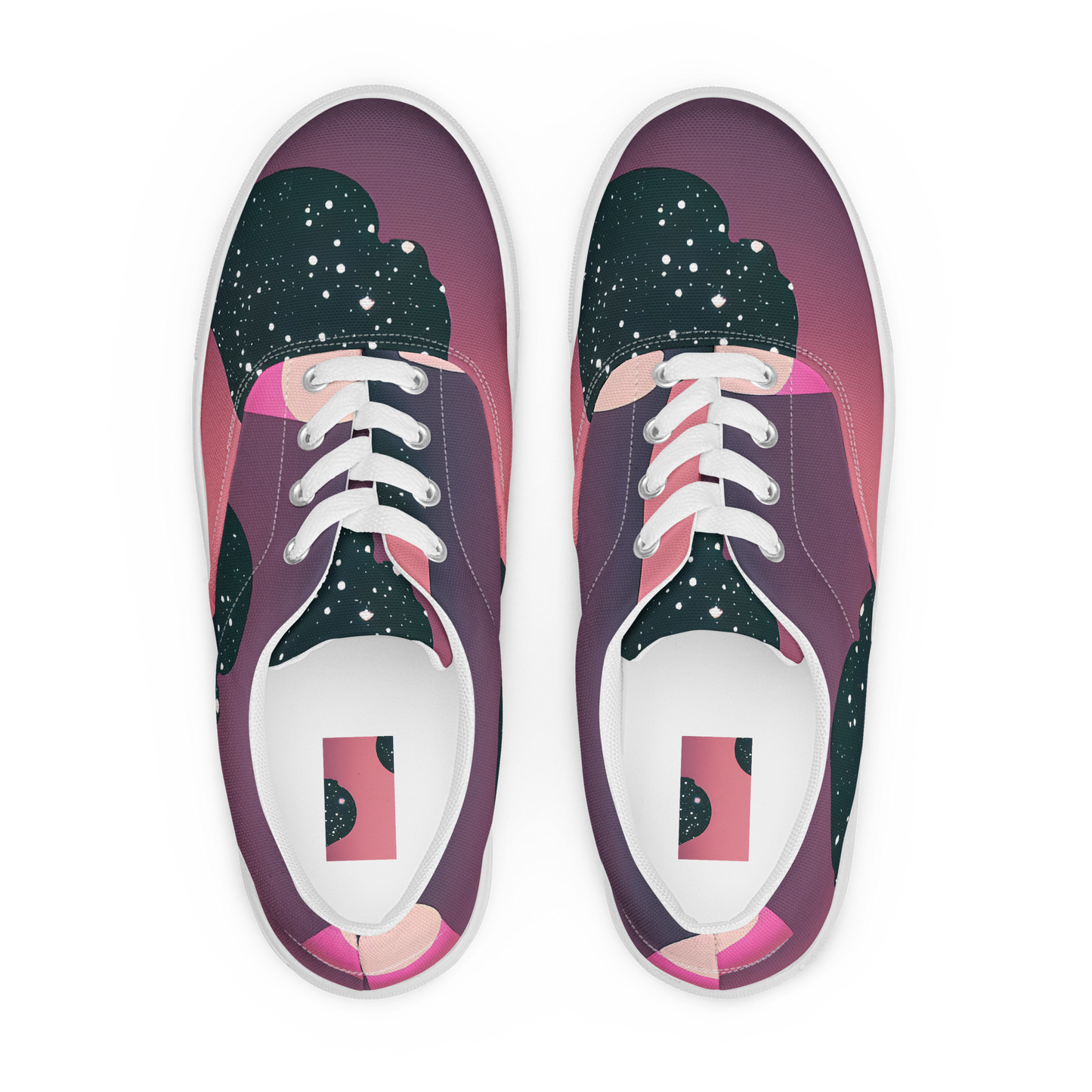 Women's Lace-Up Canvas Shoes - Dreamscape Horizon