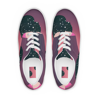 Women's Lace-Up Canvas Shoes - Dreamscape Horizon