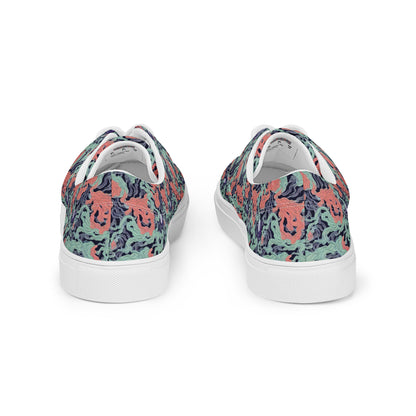 Men's Lace-Up Canvas Shoes - Cosmic Coral