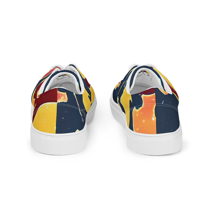Men's Lace-Up Canvas Shoes - Sunset Silhouette