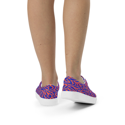 Women's Lace-Up Canvas Shoes - Sapphire Swirl