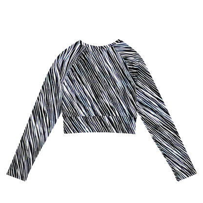 Long Sleeve Crop Top - Dupain Waves