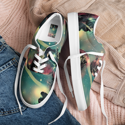 Men's Lace-Up Canvas Shoes - Galactic Serpent