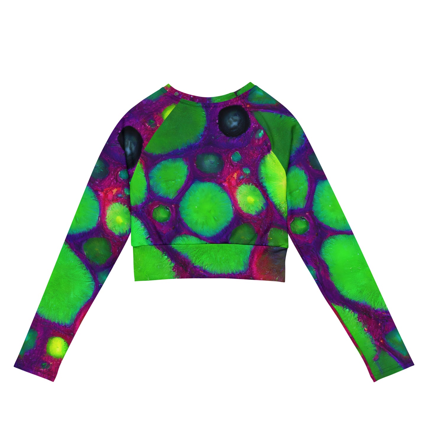 Long Sleeve Crop Top - Acid Raindrops