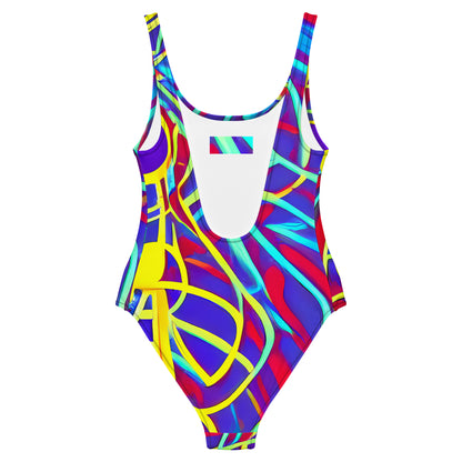 One-Piece Swimsuit - Neo-Grid Rhapsody