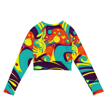 Long Sleeve Crop Top - Retro Ribbon