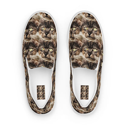 Women's Slip-On Canvas Shoes - Feline Reverie