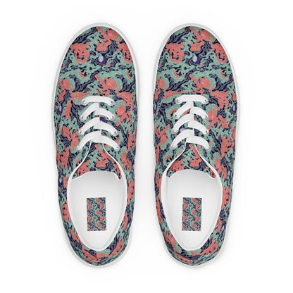 Women's Lace-Up Canvas Shoes - Cosmic Coral