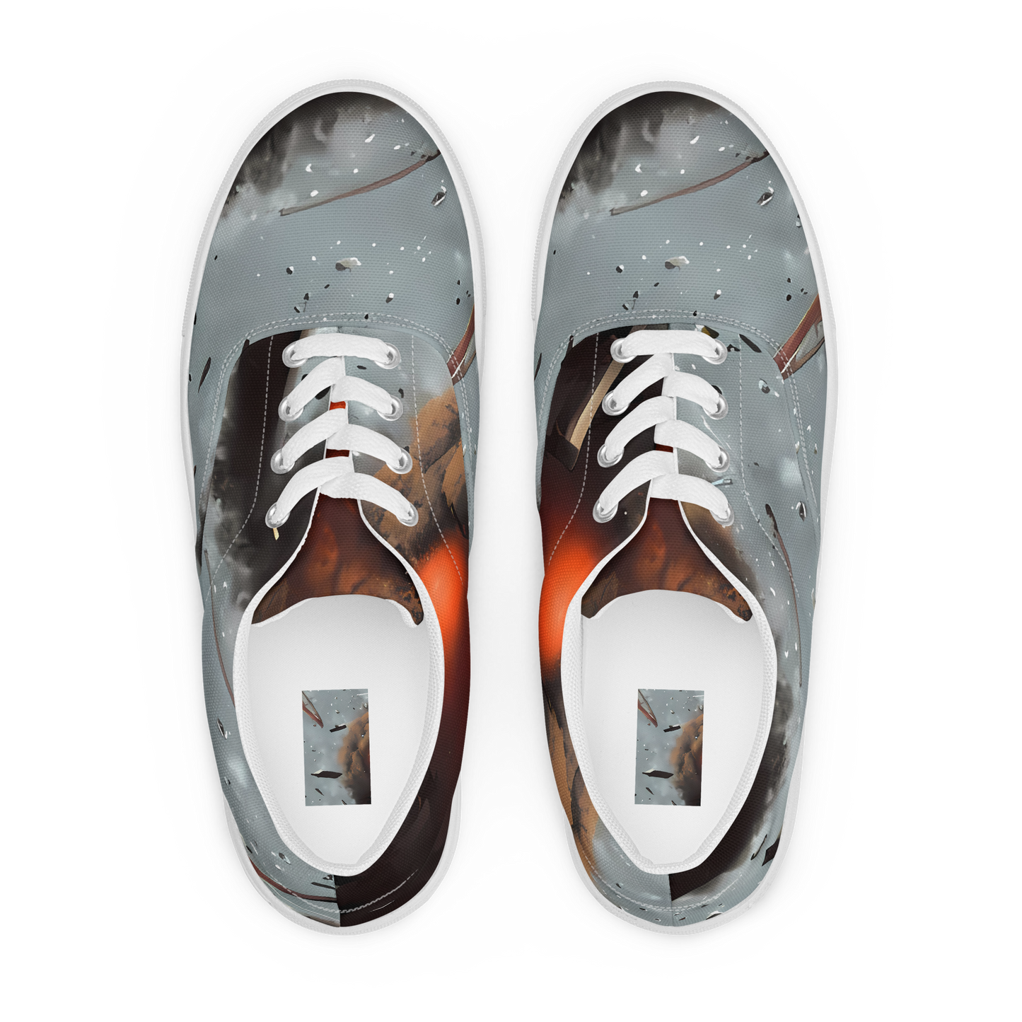 Men's Lace-Up Canvas Shoes - Celestial Collision