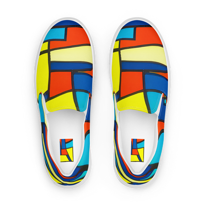 Men's Slip-On Canvas Shoes - Neon Fractals