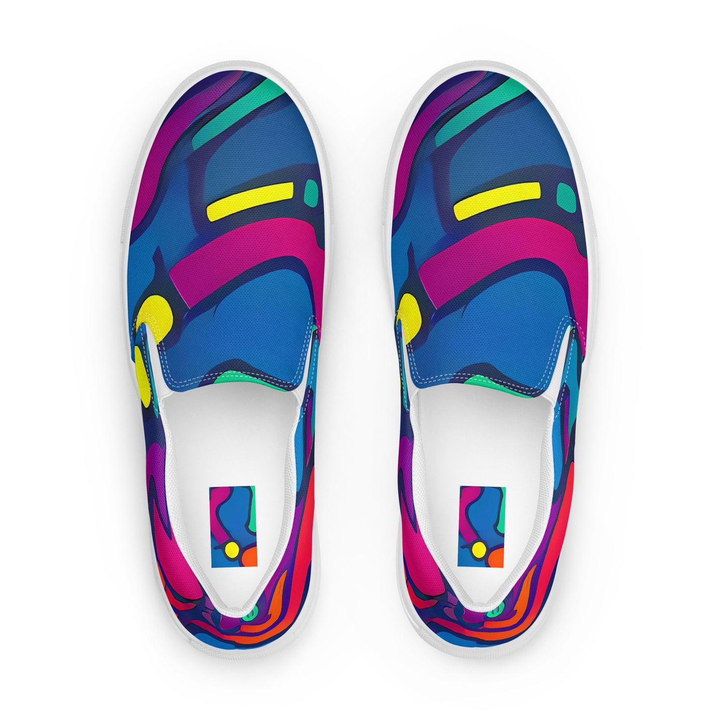 Men's Slip-On Canvas Shoes - Colorful Chaos