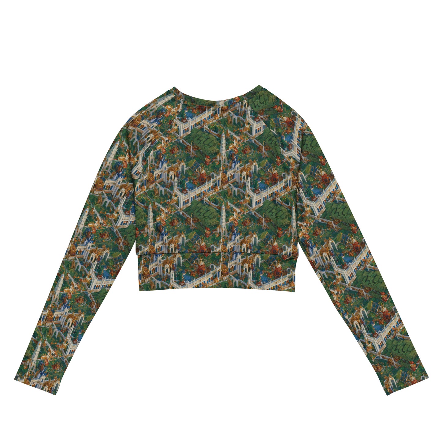 Long Sleeve Crop Top - Emerald Dynasty