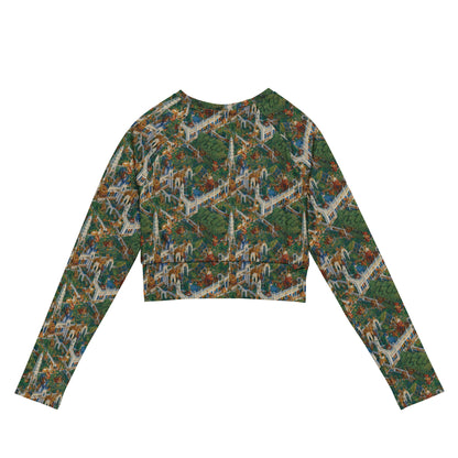 Long Sleeve Crop Top - Emerald Dynasty