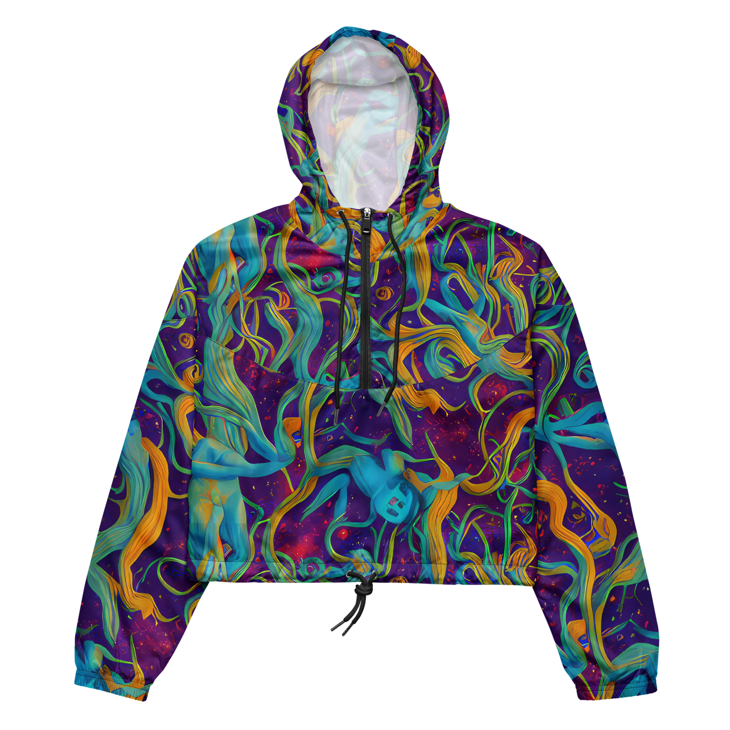 Women's Cropped Windbreaker - Etherial Entwine