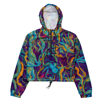 Women's Cropped Windbreaker - Etherial Entwine