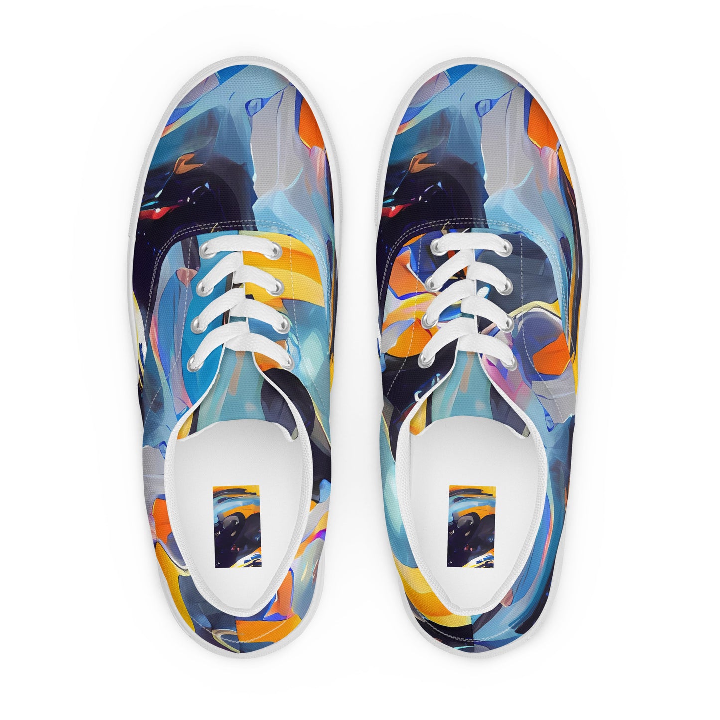 Women's Lace-Up Canvas Shoes - Vivid Whirl