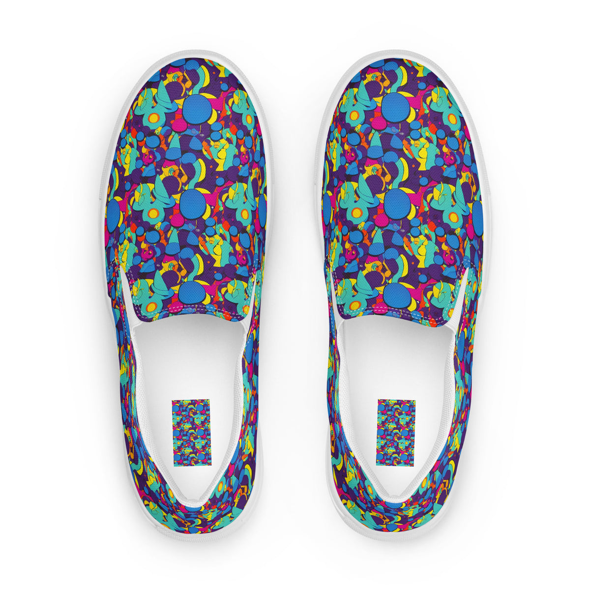 Men's Slip-On Canvas Shoes - Psychedelic Harmony