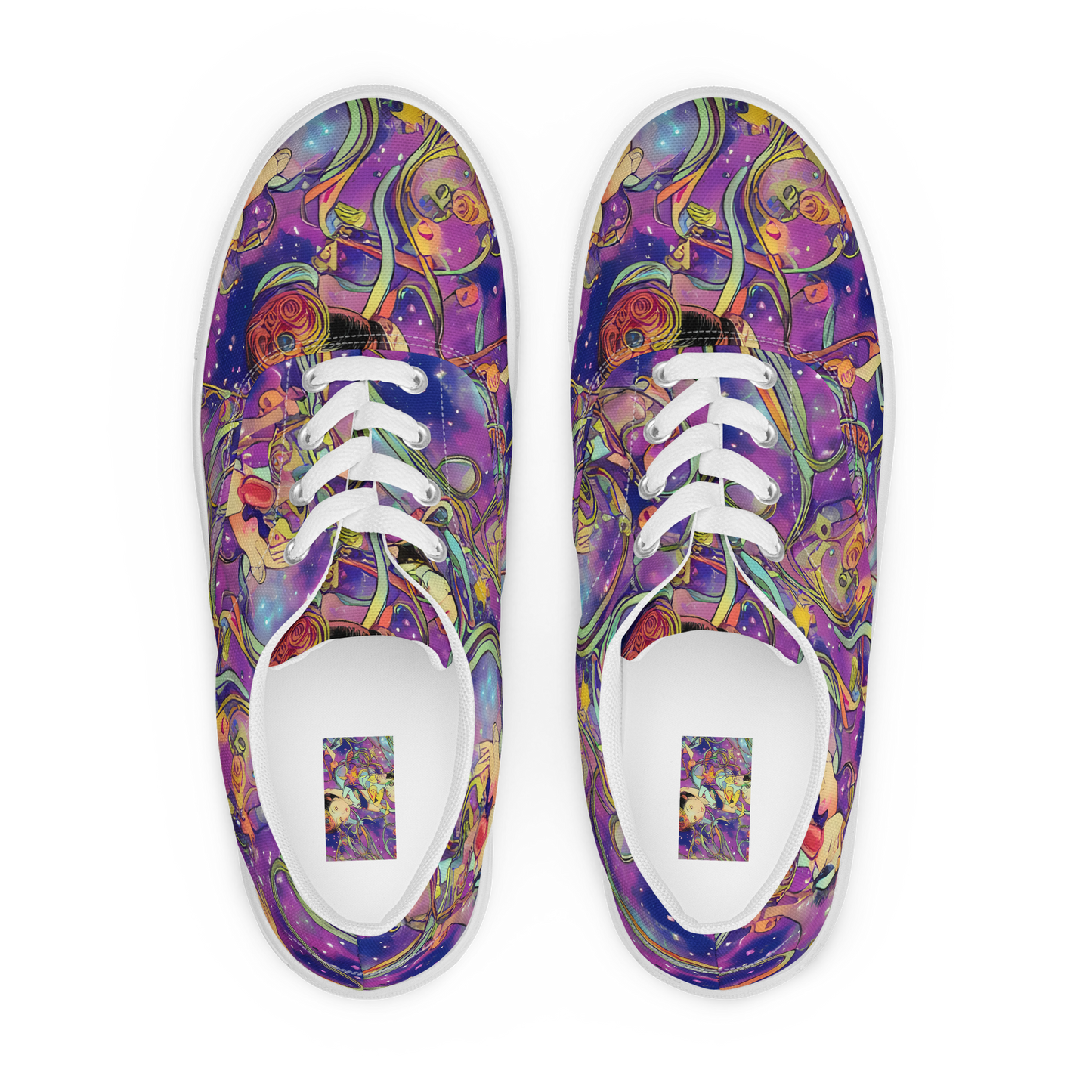 Women's Lace-Up Canvas Shoes - Spiral of Stardust