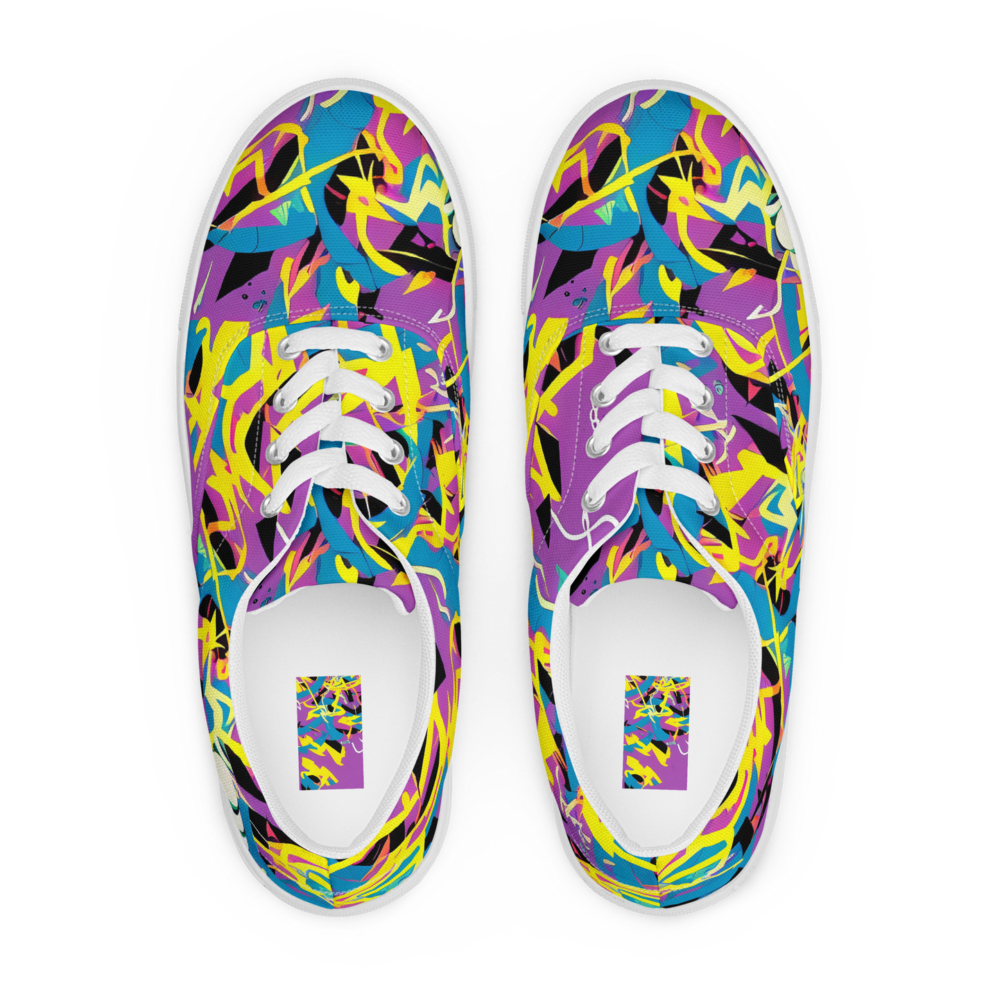 Women's Lace-Up Canvas Shoes - Galactic Sprawl