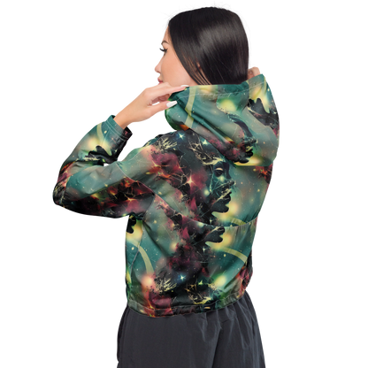 Women's Cropped Windbreaker - Galactic Serpent