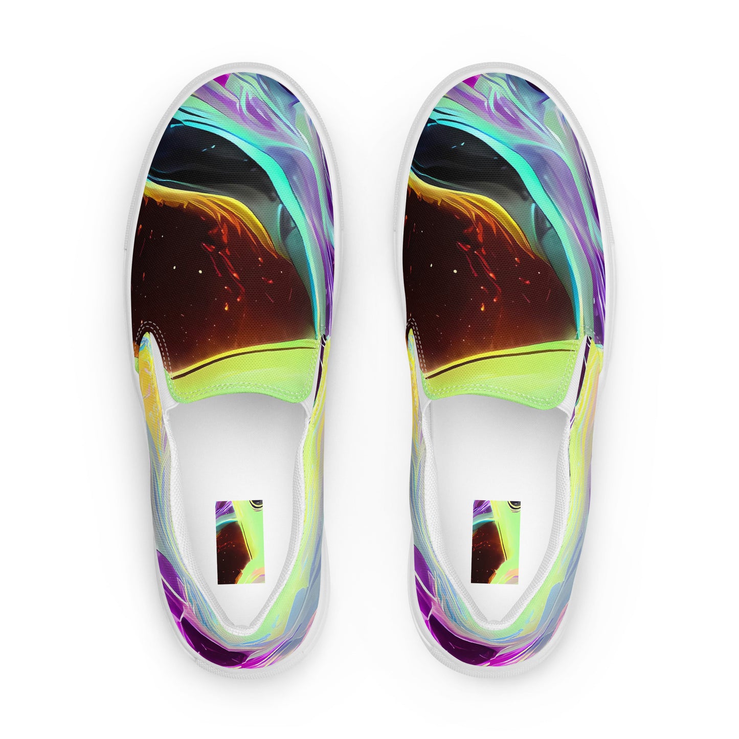 Men's Slip-On Canvas Shoes - Etherial Eruption