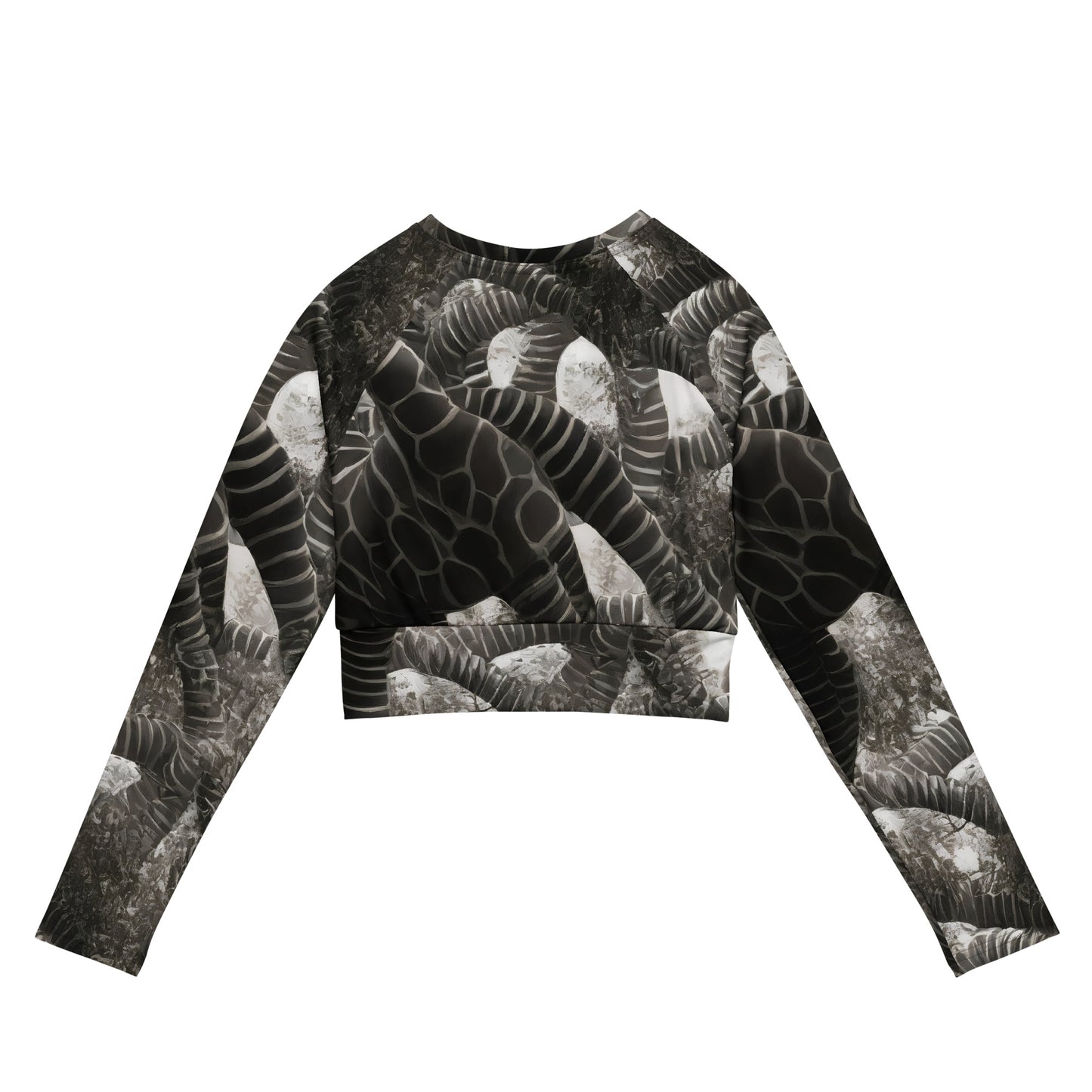 Long Sleeve Crop Top - Serpent Symphony