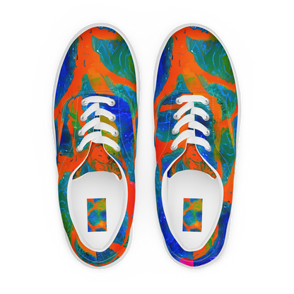 Women's Lace-Up Canvas Shoes - Vibrant Mosaic