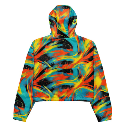Women's Cropped Windbreaker - Solar Swoosh