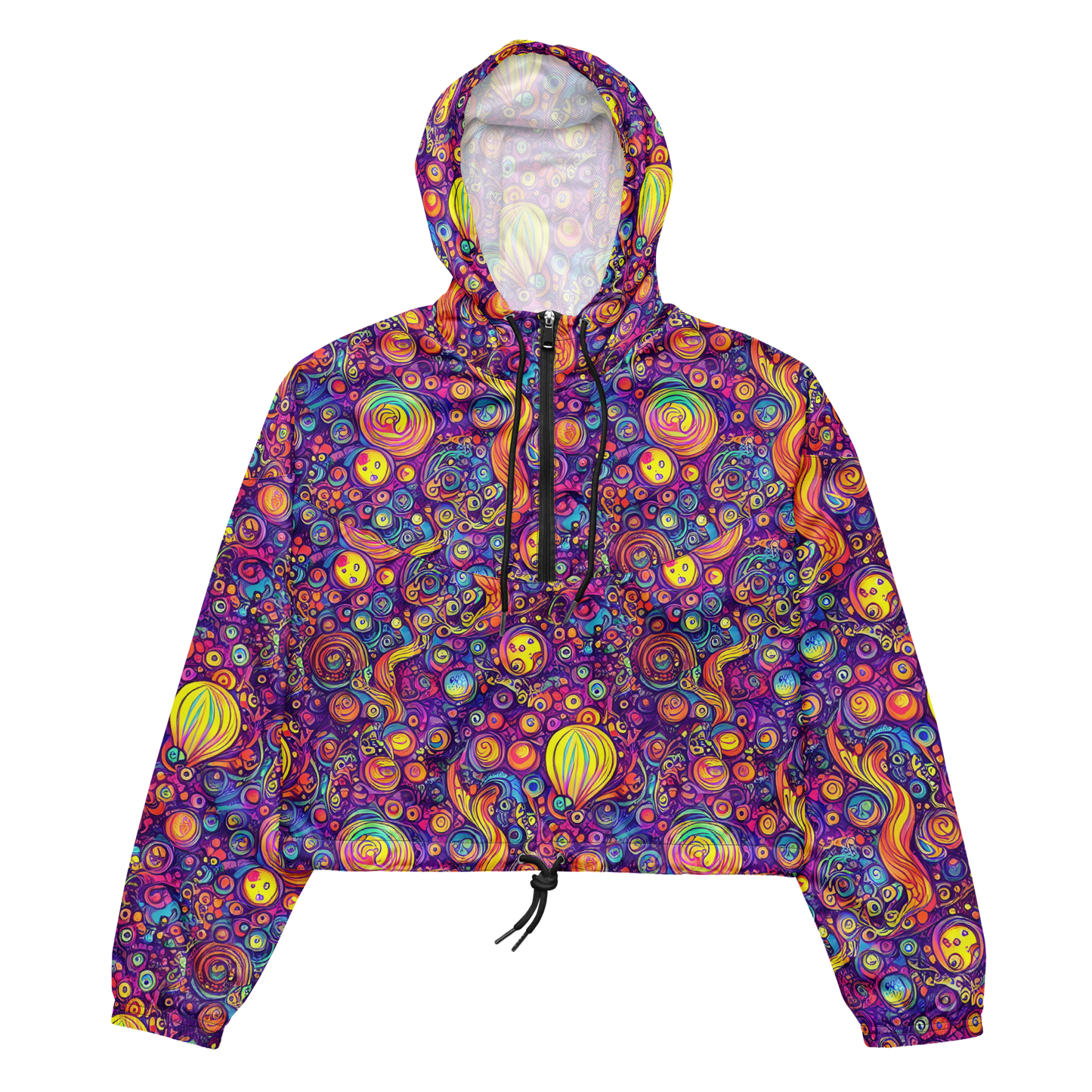 Women's Cropped Windbreaker - Festival of Whimsy