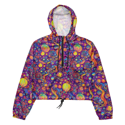 Women's Cropped Windbreaker - Festival of Whimsy