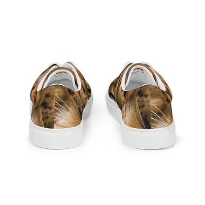 Men's Lace-Up Canvas Shoes - Feline Whisper