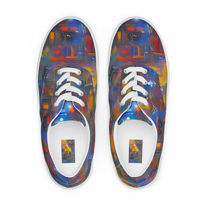 Women's Lace-Up Canvas Shoes - Abstract Conflux