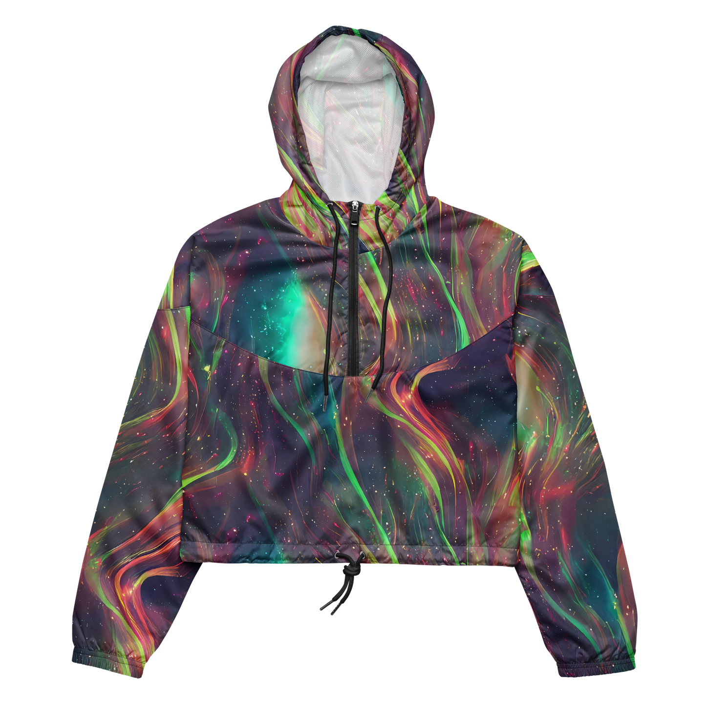 Women's Cropped Windbreaker - Temple Wave